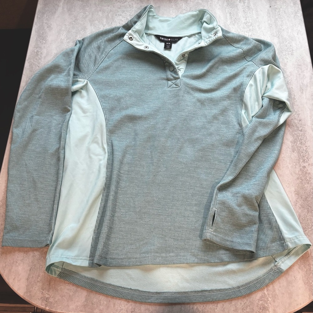 Swiss Alps Pullover Teal